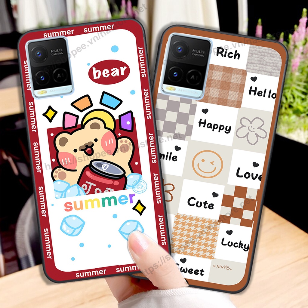Ốp lưng Vivo Y21 / Y21s / Y33s trái tim hình gấu cute cá tính, giá rẻ, cực bền