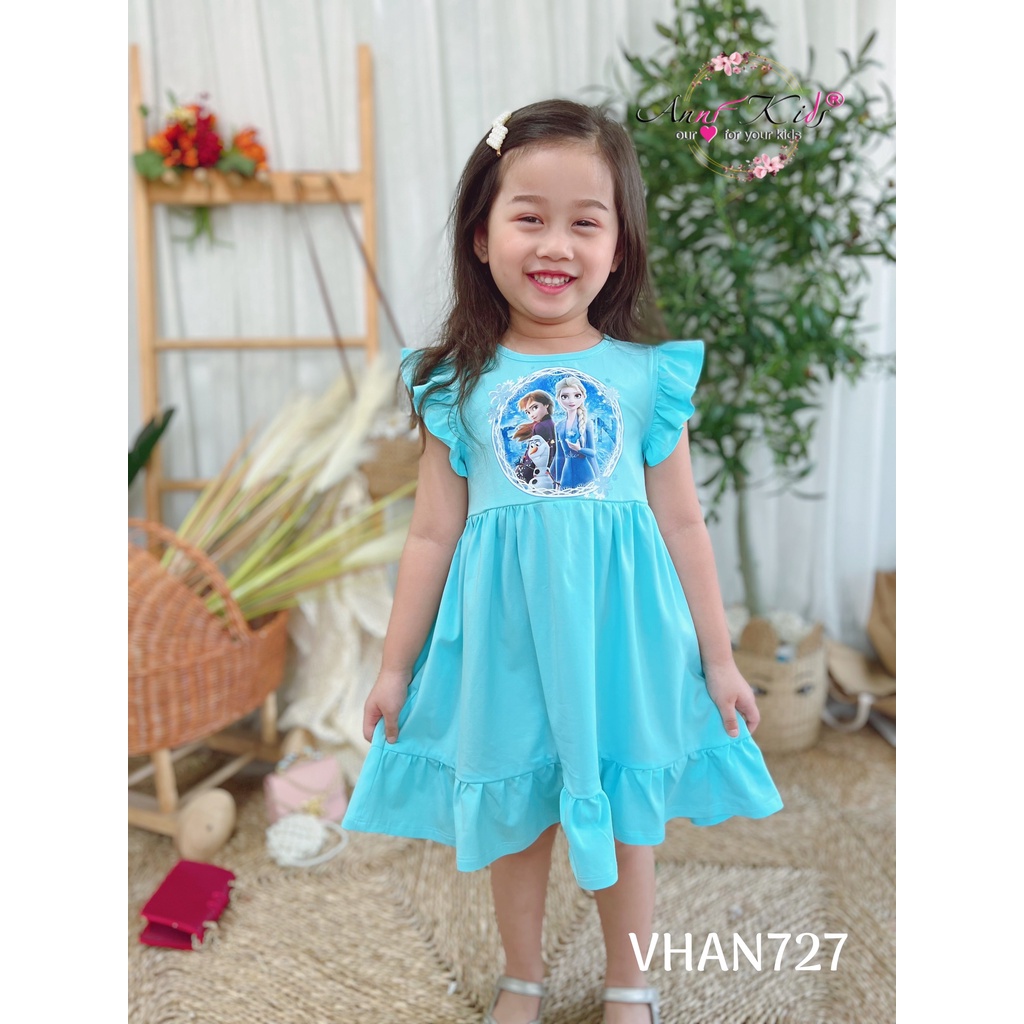 ĐẦM THUN ĐUÔI CÁ ELSA HỒNG CHO BÉ GÁI