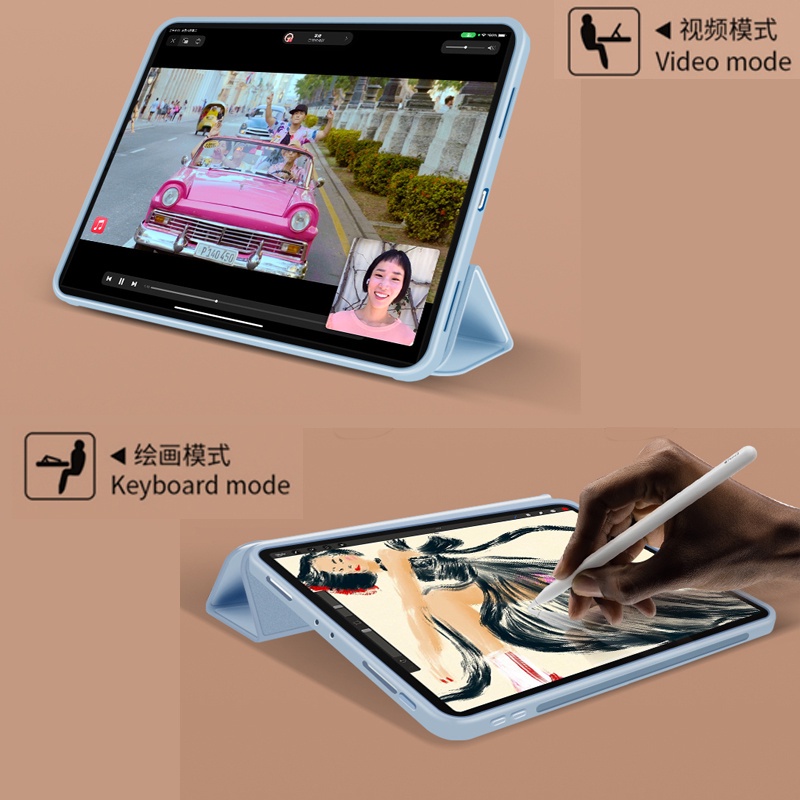 Bao Da Máy Tính Bảng PU Silicon Gập Ba Cho Ipad Air 5 4 10.9 Air 3 Pro 11 10.5 9.7 Ipad 10.2 9th 8th 7th Ipad 9.7 6th 5th Air 2 1 Pad 2 3 4 Mini 6 5 4 3 2 1