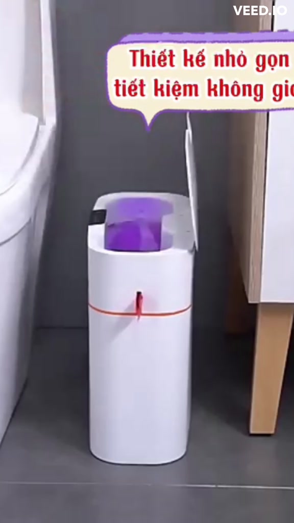 Thùng rác cảm ứng thông minh tự động đóng gói Fuji Waga 15L, dùng cho phòng khách, nhà bếp, phòng làm việc, nhà vệ sinh | BigBuy360 - bigbuy360.vn