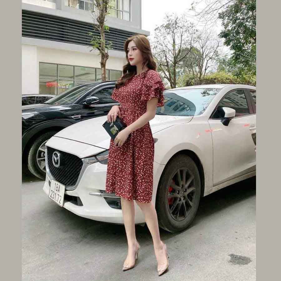 Váy hoa nhí Ulzzang dáng dài phối tay lỡ cánh tiên chất voan cát dày mềm mịn Đầm hoa nhí phong cách Vintage (hàng sẵn!!) | BigBuy360 - bigbuy360.vn