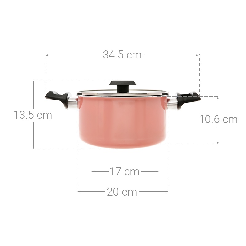 Nồi chống dính Easy Cook hợp kim nhôm vân đá Kims Cook 18cm nhiều màu