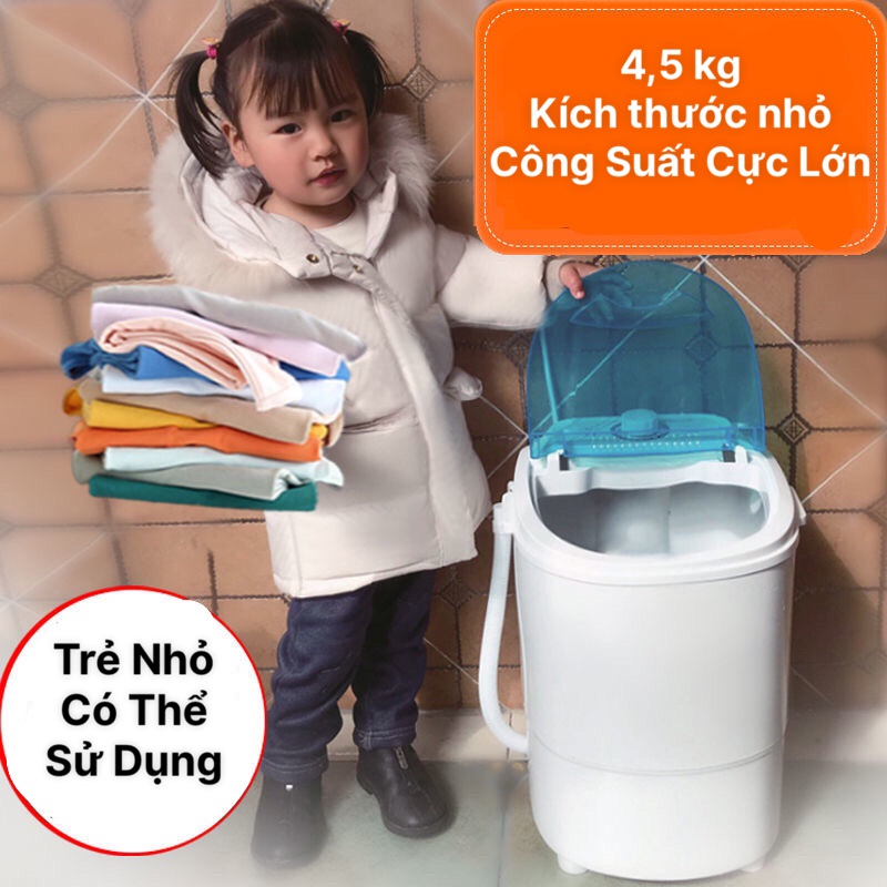 Máy giặt Mini đa năng giặt được cả giày và quần áo, vắt khô, khử khuẩn bằng công nghệ Blue Ag