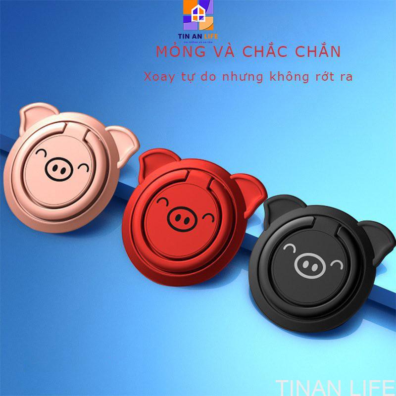 Giá Đỡ Điện Thoại Hình Heo Siêu Dễ Thương, Giá đỡ dạng nhẫn đa chức năng cho điện thoại di động