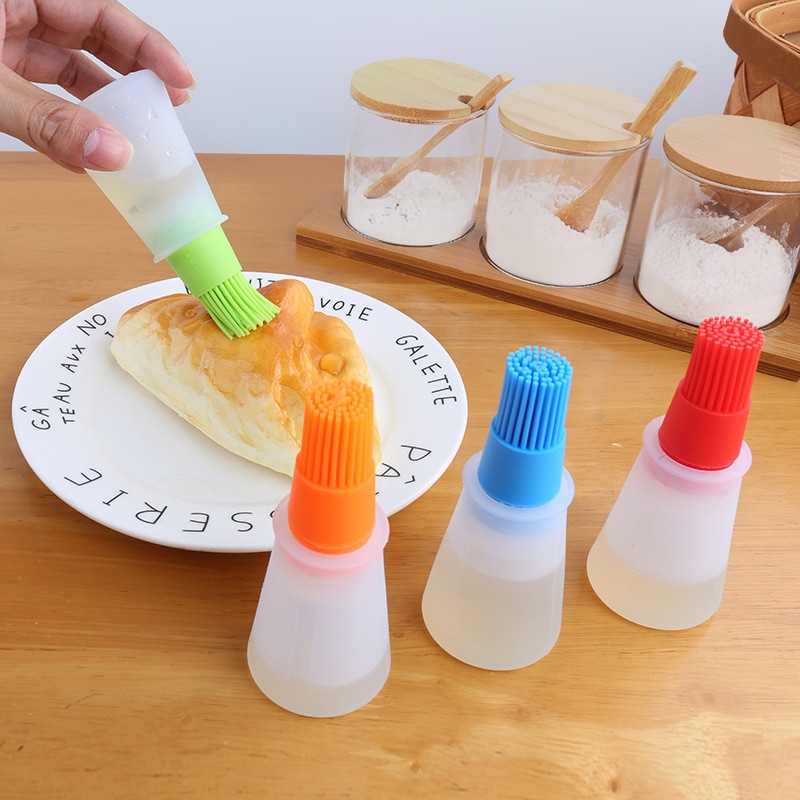 Cọ Silicone Phết Dầu Kèm Bình Đựng Dầu Nướng BBQ Tiện Dụng