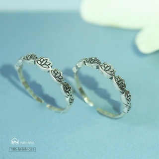 Nhẫn bạc 7 bước hoa sen - Nhẫn bình an- Hiên Nhà