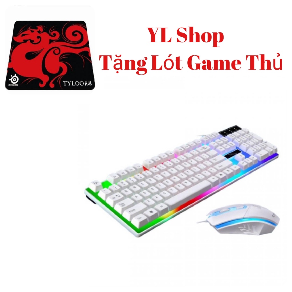 COMBO PHÍM CHUỘT GAME THỦ GIẢ CƠ G21 LED 7 MÀU CỰC NHẠY CHUỘT DI CỰC CHUẨN XÁC (tặng kèm lót chuột cao cấp)