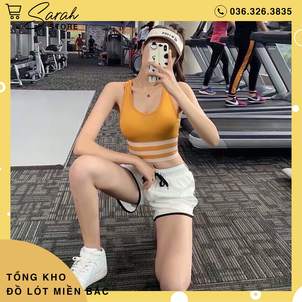 Áo Tập GYM Nữ, Thể Thao Ba Lỗ Kẻ MS999