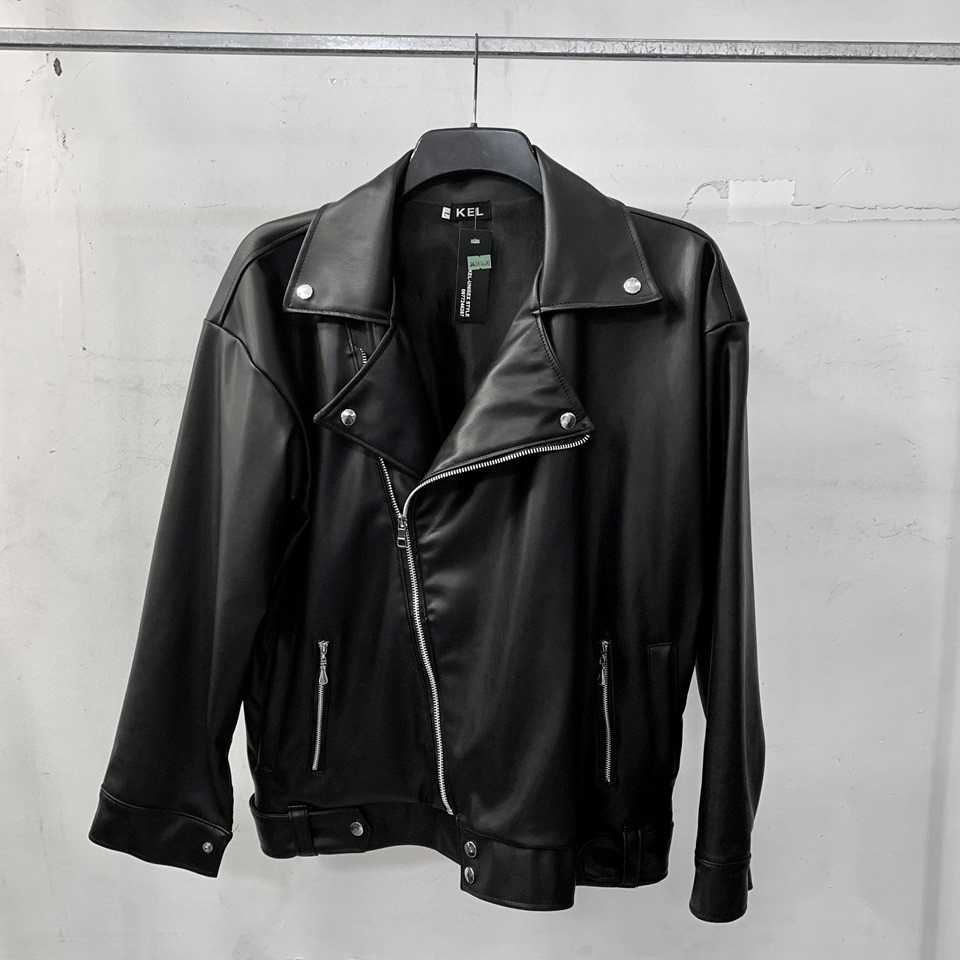 áo khoác jacket biker Đen