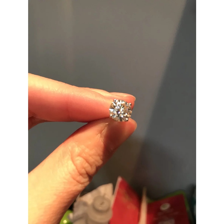 Bông tai hoa tai đá nụ tròn bạc Ý S925 MiASJ kết đá Cz cao cấp siêu sáng nhiều size