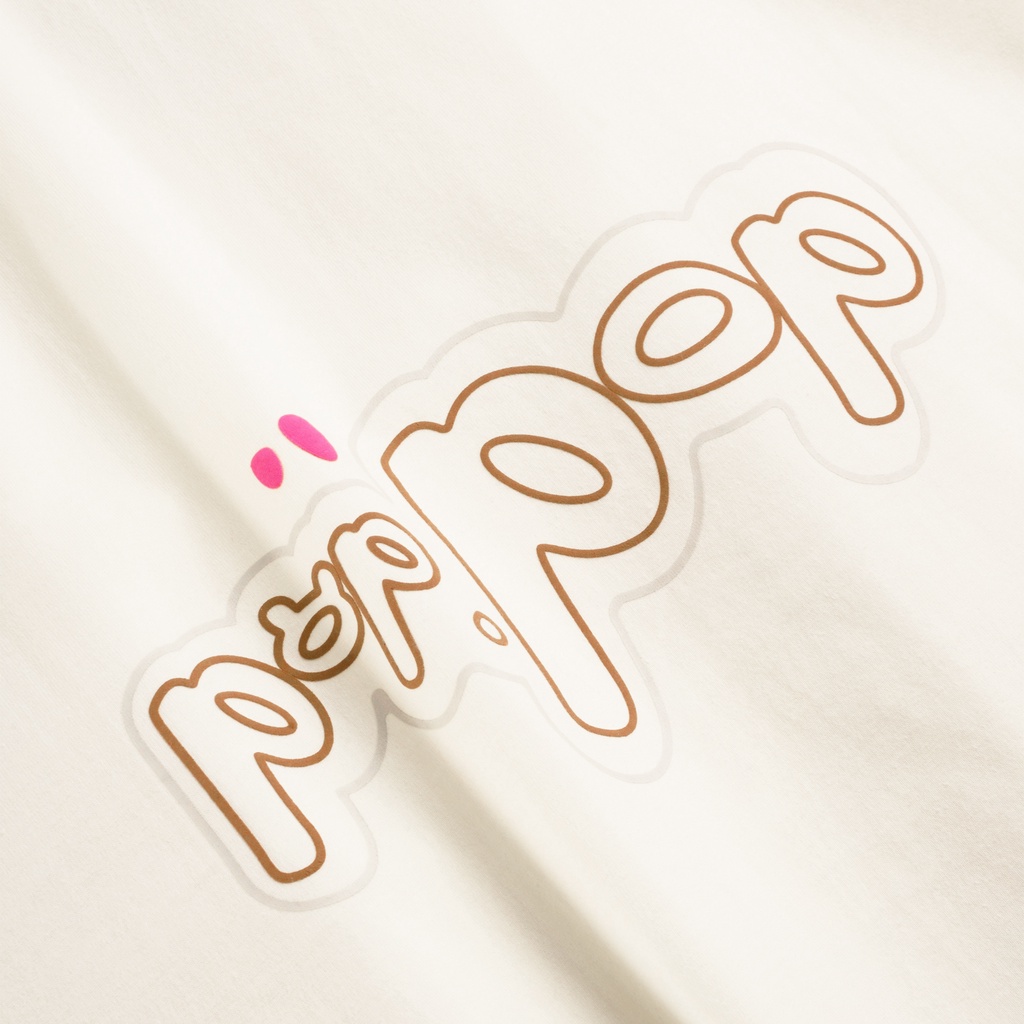 Áo Thun POPPOP RAINBOW ALPHABET TEE CREAM