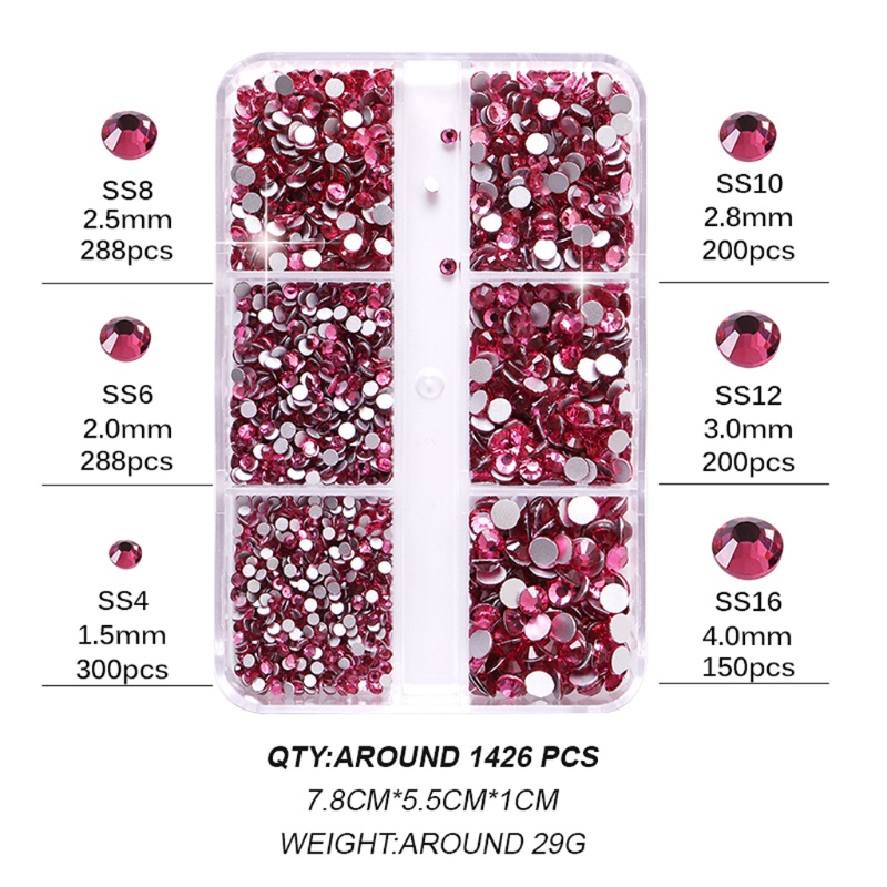 Set Đá Pha Lê Nhiều Màu Đính Móng Tay Nghệ Thuật