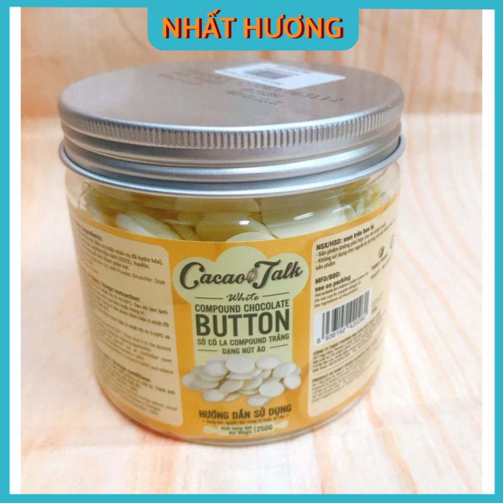 Sô Cô La Compound Trắng Dạng Nút Áo Cacao Talk 250gr