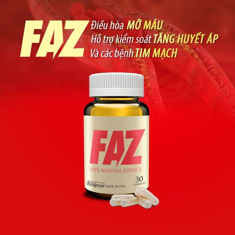 (CHÍNH HÃNG) FAZ giảm mỡ máu, hỗ trợ tim mạch 30 viên có tem tích điểm