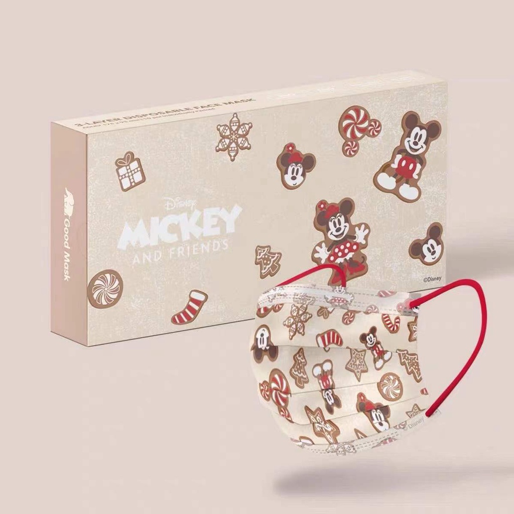 Set 20-100 Khẩu Trang 4 Lớp Chống Bụi Thoáng Khí Có Thể Tái Sử Dụng In Hình Chuột Mickey Disney