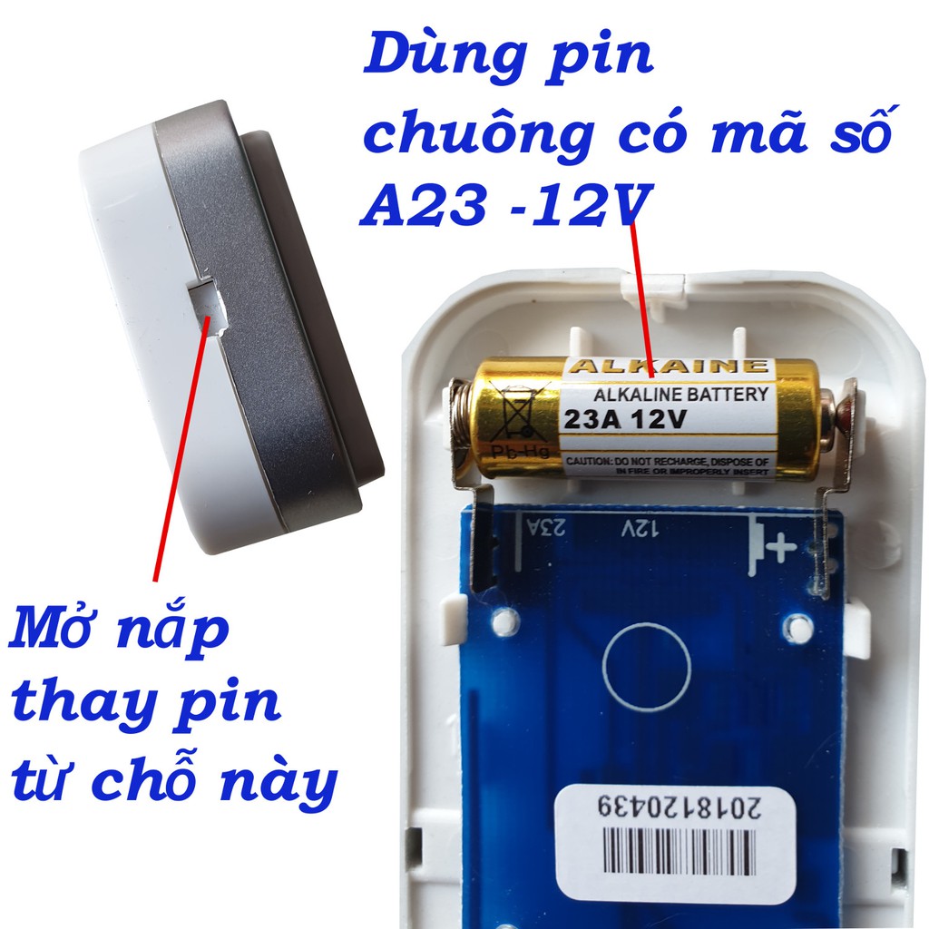 Bộ chuông cửa - 3 nút nhấn không dây loại tốt ATA AT-913M - Tiếng chuông lớn