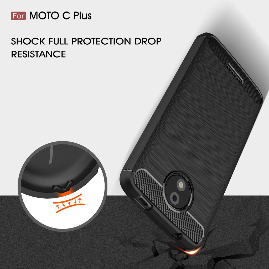 Ốp lưng điện thoại Carbon Fiber mềm dành cho Motorola MOTO C/C Plus