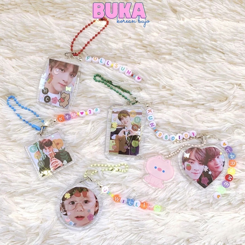Móc khóa mica Buka móc khóa Acrylic trong suốt để tự làm móc khóa ảnh thần tượng Kpop phụ kiện thời trang
