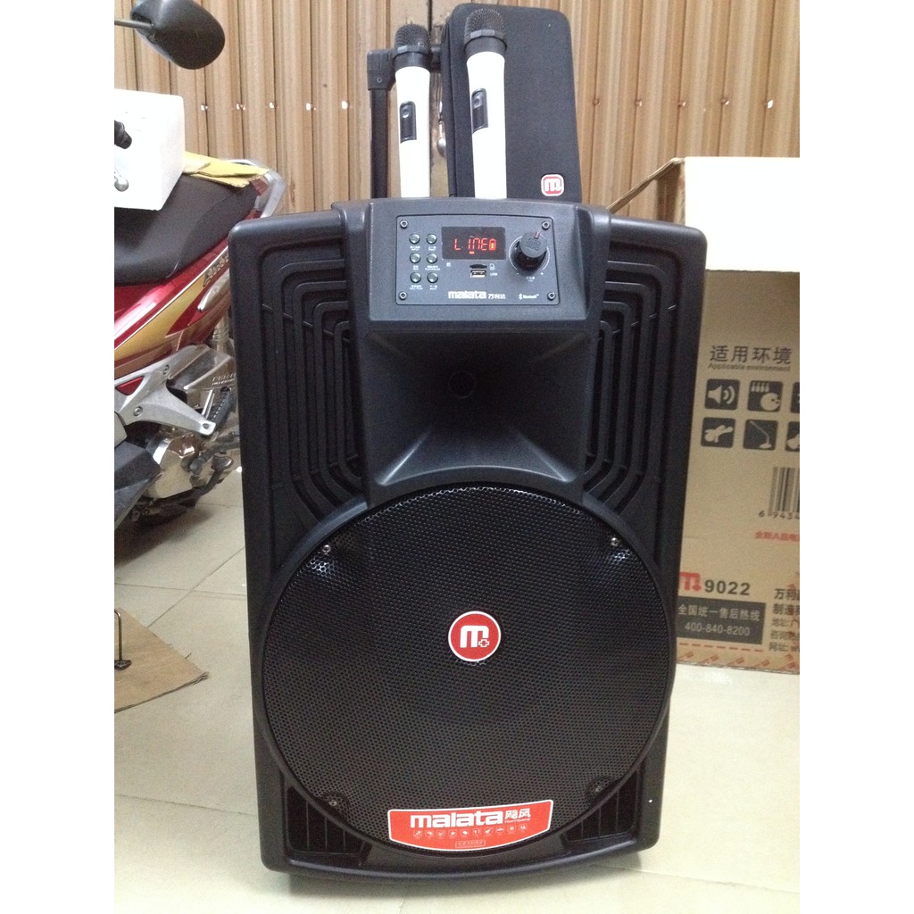 Loa kéo vali RONAMAX BASS 4 Tấc chuẩn hay di động tặng 2 micro ko dây