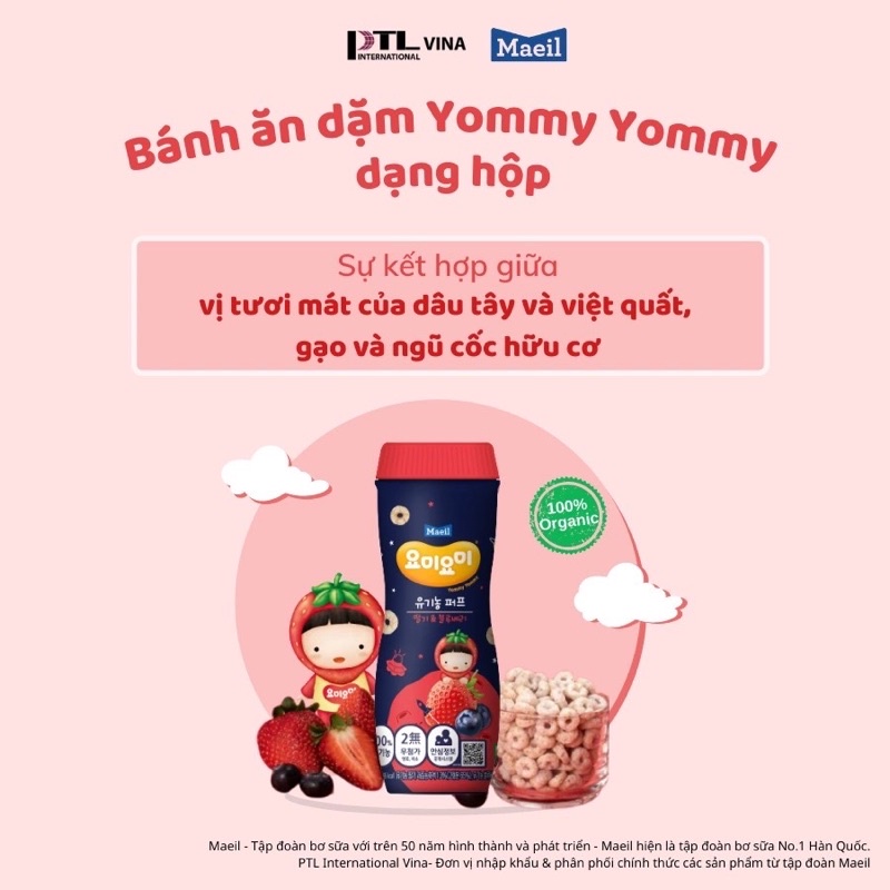 Bánh ăn dặm Organic Yommy Yommy 8m+ hộp 42g