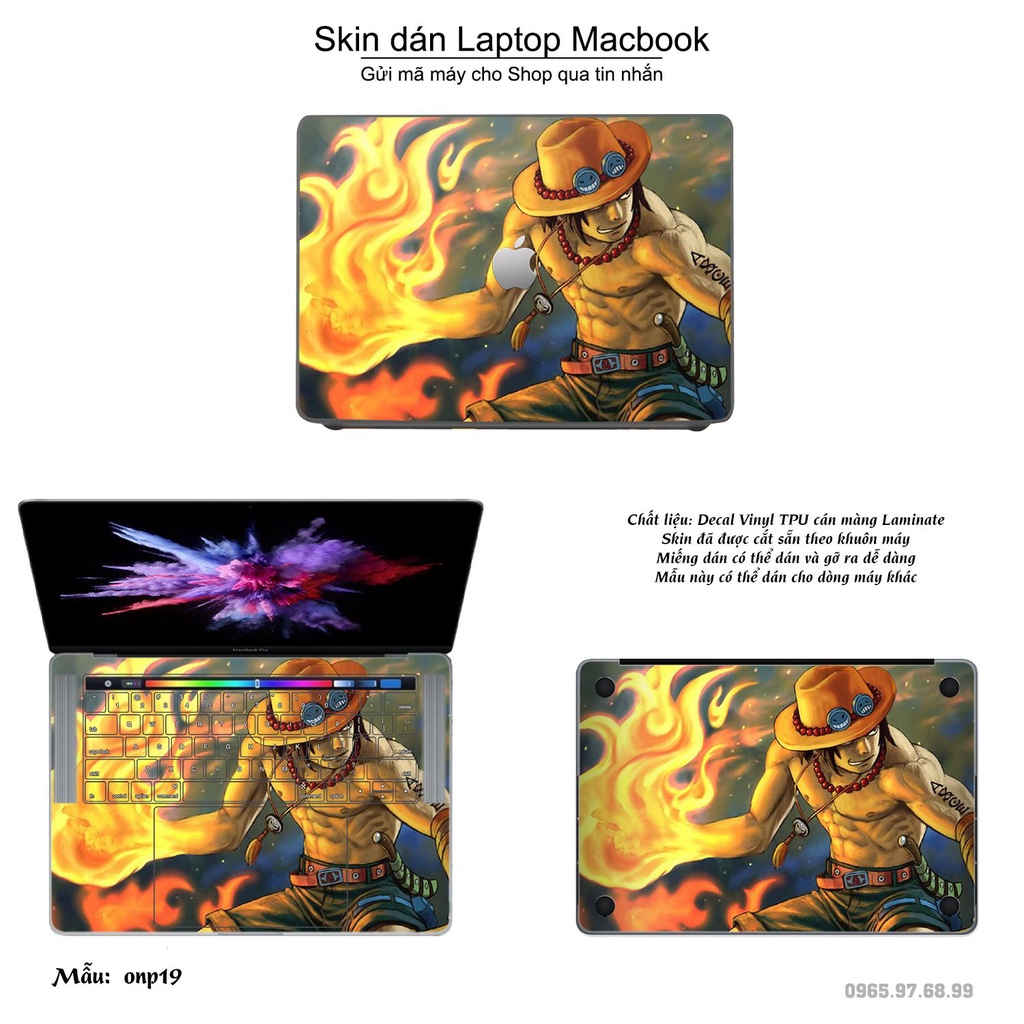 Skin dán Macbook mẫu One Piece (đã cắt sẵn, inbox mã máy cho shop)