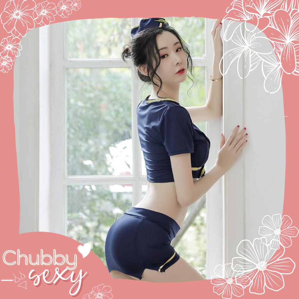Cosplay Nữ Cơ Trưởng Tiếp Viên Hàng Không Sexy Gợi Cảm Quyến Rũ- Set Đồ Ngủ Khêu Gợi Kích Thích -CPL36 - Chubby.Sexy