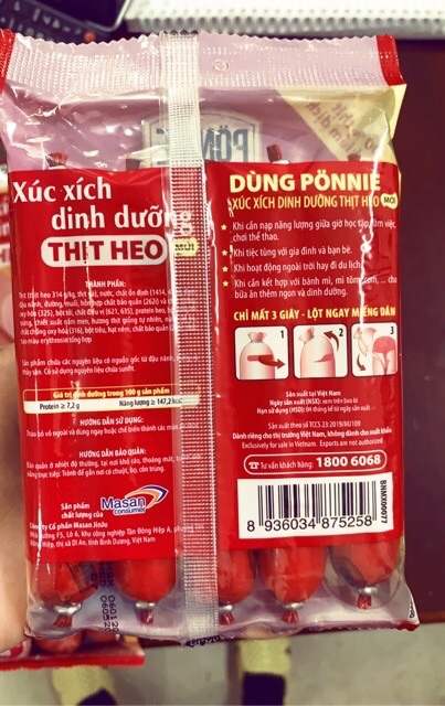 Xúc Xích Dinh Dưỡng Thịt Heo Ponnie gói 175g | BigBuy360 - bigbuy360.vn