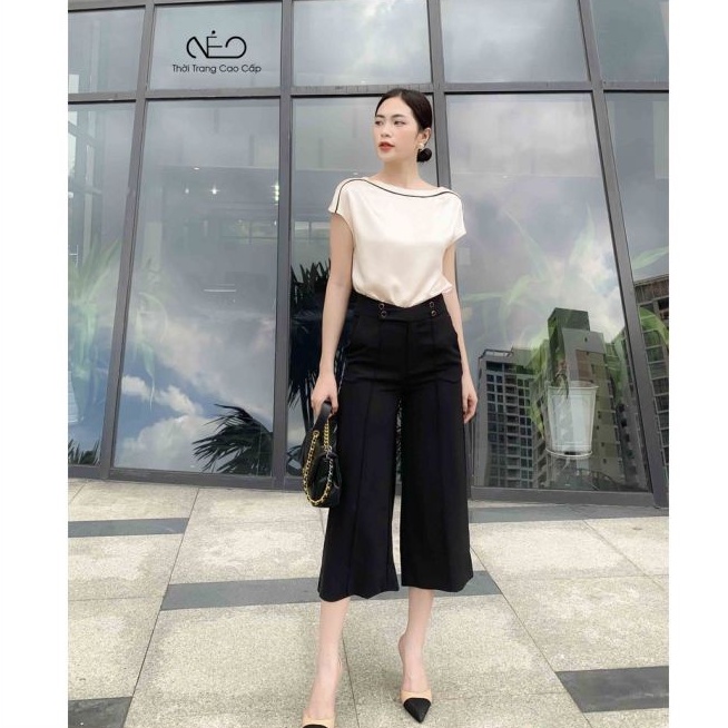 Quần Tây Nữ Tôn Dáng Ống Suông Dáng Lửng Cao Cấp QN423