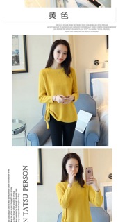 MS012 Áo len cổ tròn thắt nơ PhuLinhShop