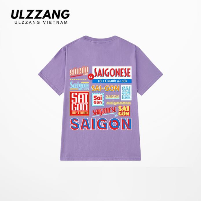 Áo thun tay lỡ ULZZANG cotton dáng unisex form rộng in hình sài gòn ⚡ ️🎖️ ️🎖️ ️🎖️