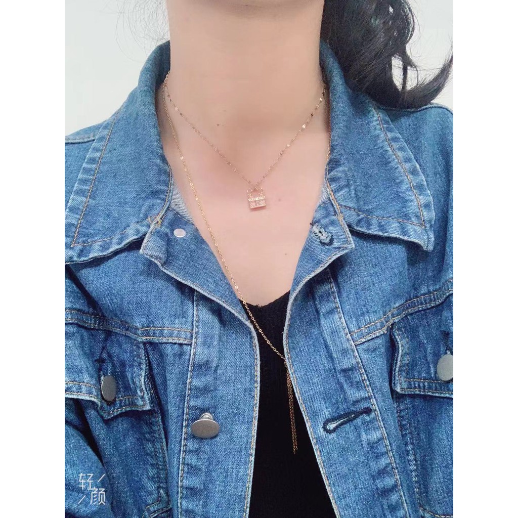 Toàn Bộ Dây Chuyền Mặt Chữ H Đính Đá Zircon Thời Trang