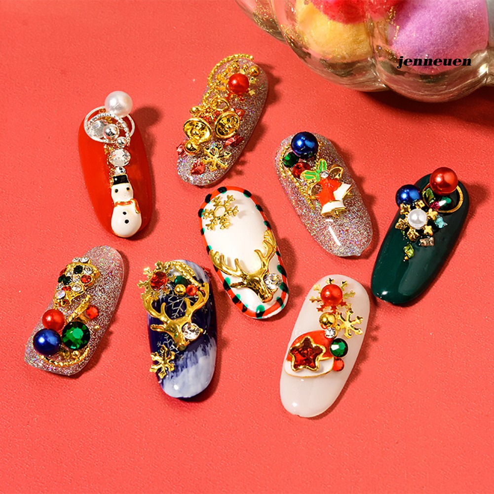 [Hàng mới về] Hộp đá đính trang trí móng tay nghệ thuật hình hoa tuyết đính kim cương giả lấp lánh nổi bật