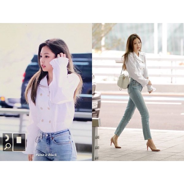 Áo sơmi oversized tay bồng MonoTalk màu nâu camel