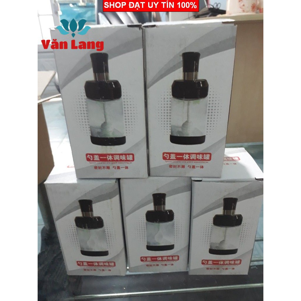 Hũ đựng gia vị 250ml (bộ 4hũ) - Hũ thủy tinh đựng gia vị kèm muỗng cao cấp
