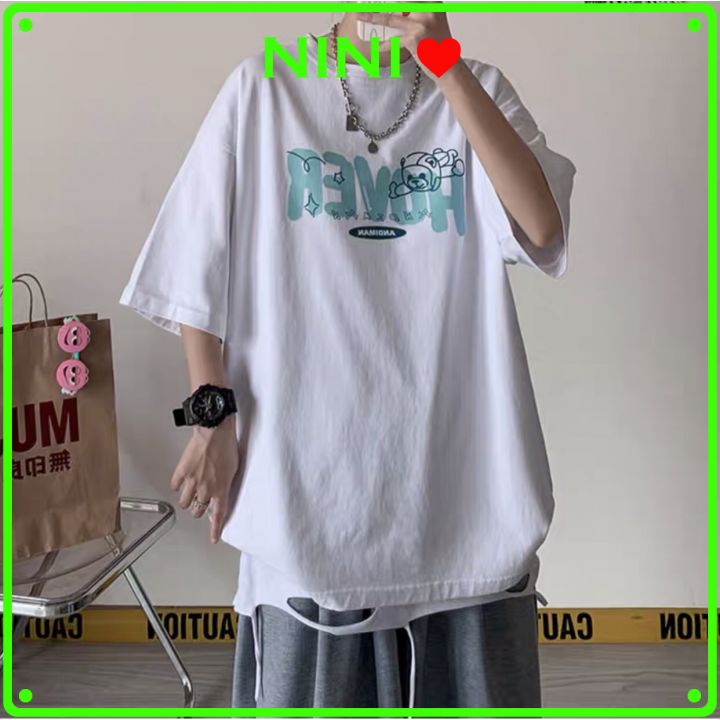 Áo thun tay lỡ nam nữ, áo phông unisex form rộng mát mịn thấm hút mồ hôi in hình GẤU HOVER