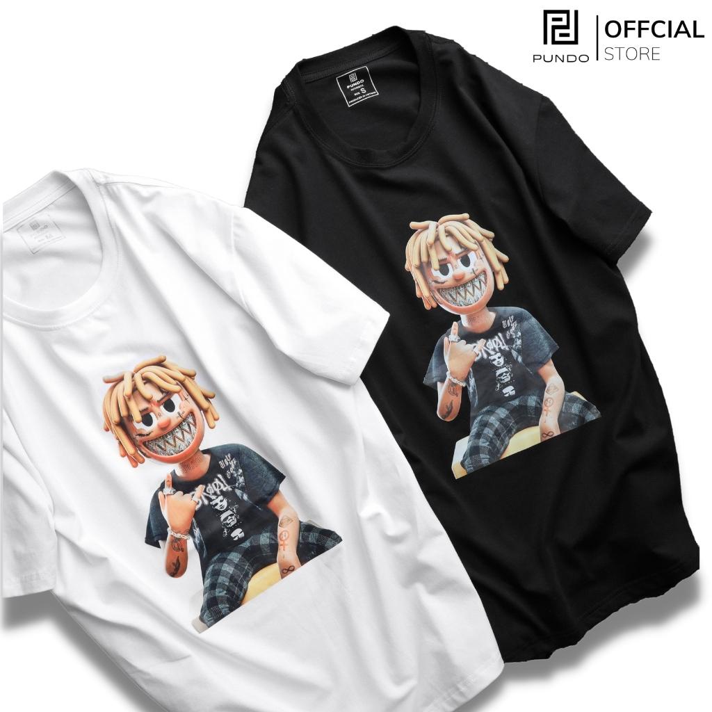 Áo thun nam cổ tròn tay ngắn , vải cotton cao cấp ,2 màu trắng đen size đến 85kg PUNDO ATPD50