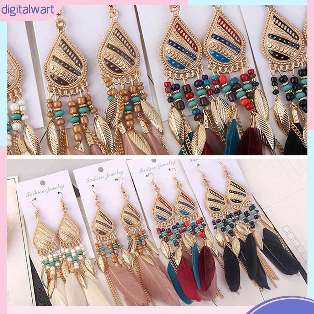 Khuyên Tai Lông Vũ Phong Cách Cổ Điển Thanh Lịch Dành Cho Nữ