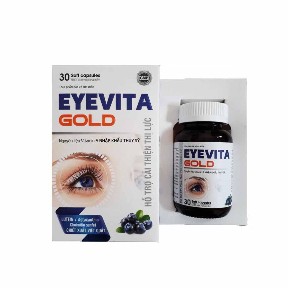 Eyevita Gold – Hỗ trợ bảo vệ mắt, cung cấp dưỡng chất tốt cho mắt, làm chậm quá trình lão hóa mắt (hộp 30 viên)