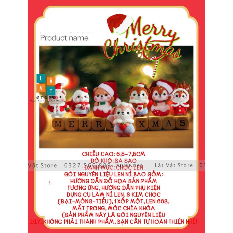 [NOEL 2021] Bộ len chọc làm quà giáng sinh, Noel mới có hướng dẫn - Needle felting Noel, merry christmas