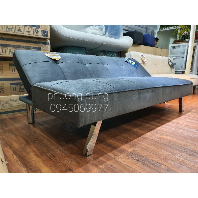 Sofa mini - sofa làm giường - Sofa đại hạ giá - Nhung xám đen