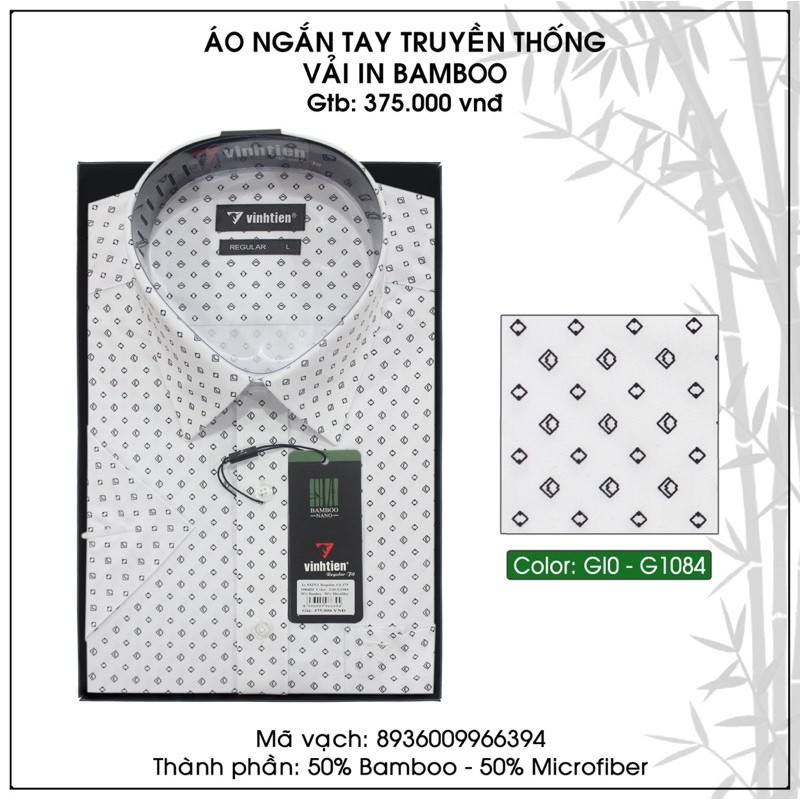 Áo Sơ Mi Họa Tiết Ngắn Tay Bamboo Vạt Ngang Vĩnh Tiến 375 | BigBuy360 - bigbuy360.vn