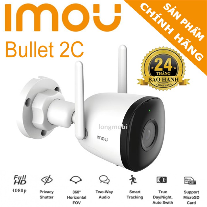 Imou Bullet 2C F22 Camera Không Dây Ngoài Trời Độ Nét Cao, Chống Nước IP67