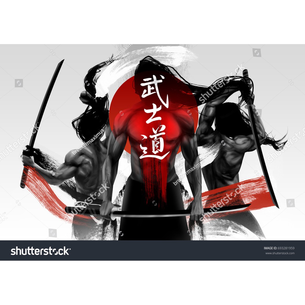 Tranh lụa 3d Samurai Nhật Bản SMRNB-02