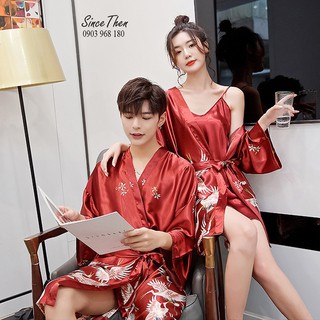 Đồ ngủ đôi tân hôn lụa đỏ hồng hạc,Pyjama đôi nam nữ tân hôn mới cưới - Since Then
