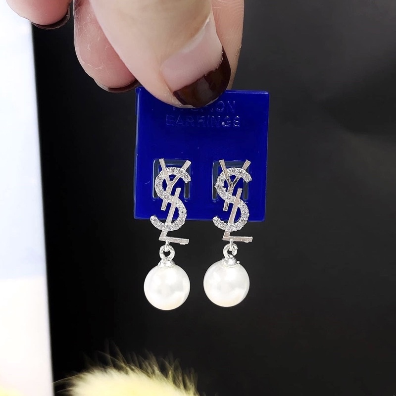 Bông tai YSL bạc ta - Bông tai mữ bạc ta - Vàng Bạc Khải Khải