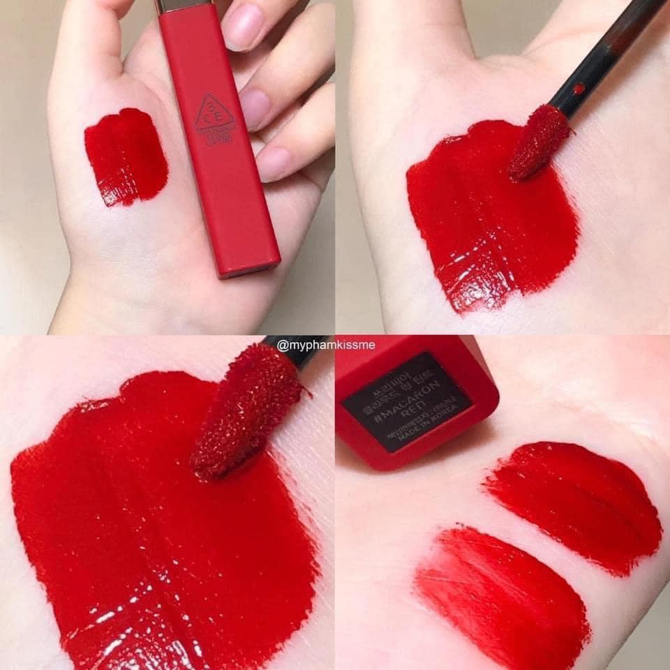 Son 3CE CLOUD LIP TINT￼ MACCARONRED tone đỏ tươi ánh cam