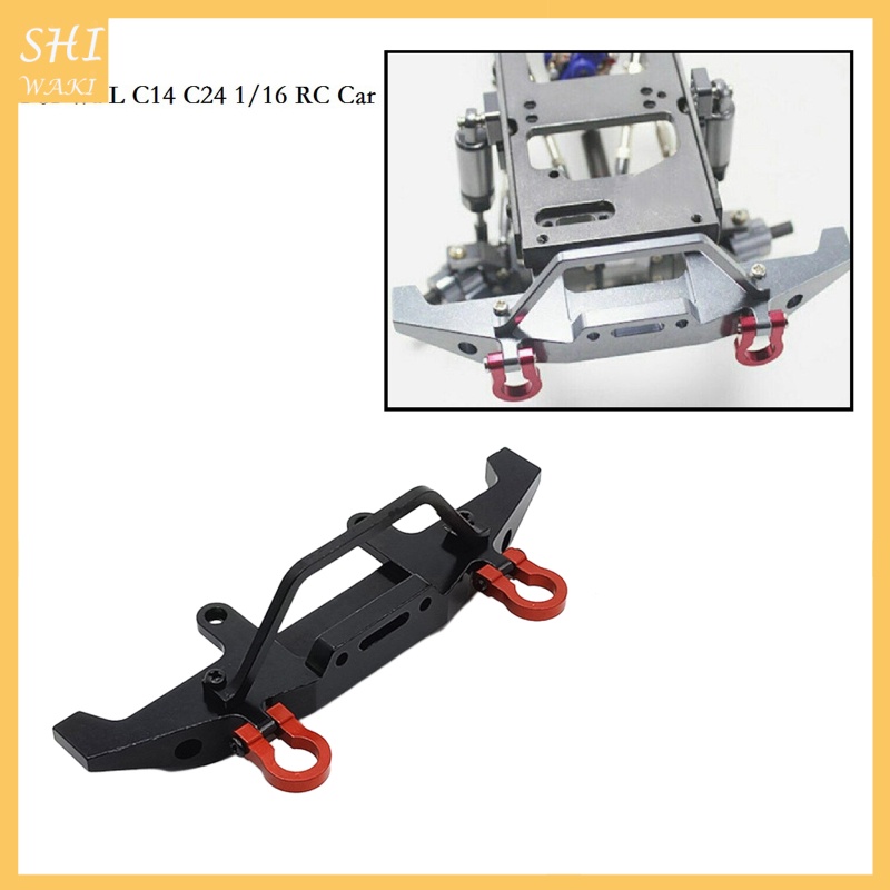Phụ Kiện Nâng Cấp Cản Trước Bằng Kim Loại Màu Đen Cho Xe Hơi Điều Khiển Từ Xa WPL C14 C24 1 / 16