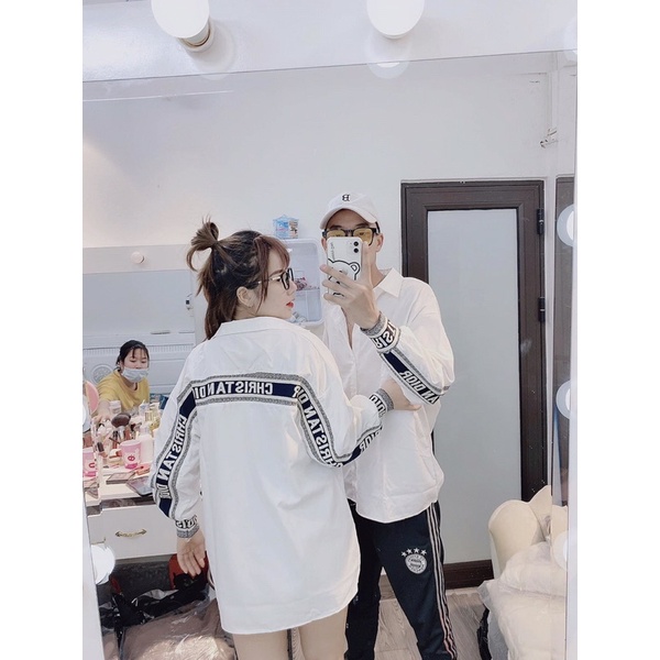 [Mã FAMARAL1 giảm 10K đơn 50K] Áo sơ mi chữ ngang - Sơ mi dài tay form to thụng hot trends
