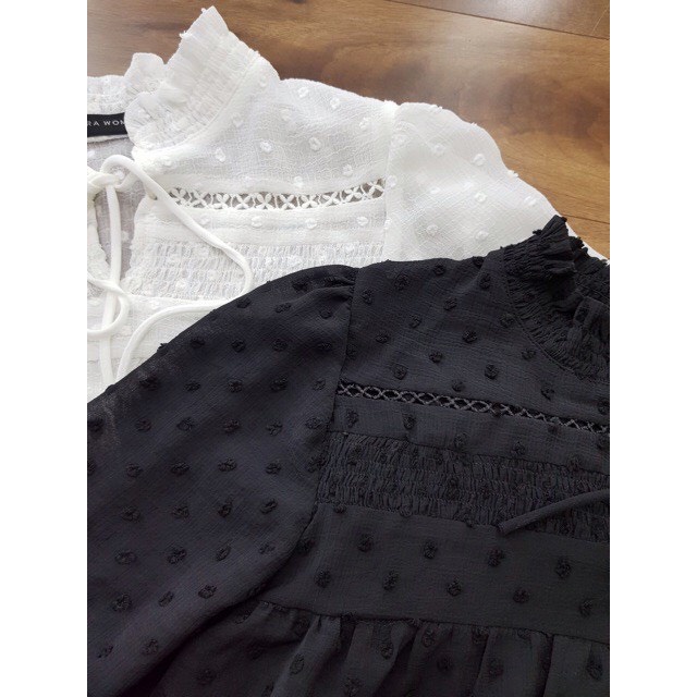 Áo voan hạt bông cột dây áo babydoll chất đẹp Junnie Closet