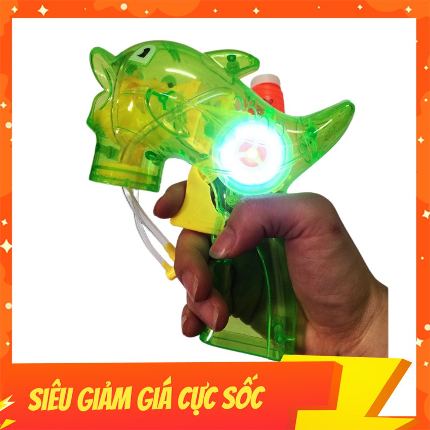 Đồ Chơi Súng Xà Phòng Cá Heo Cao Cấp, Phát Ánh Sáng Xanh Đẹp, Thổi Bong Bóng Vui Nhộn